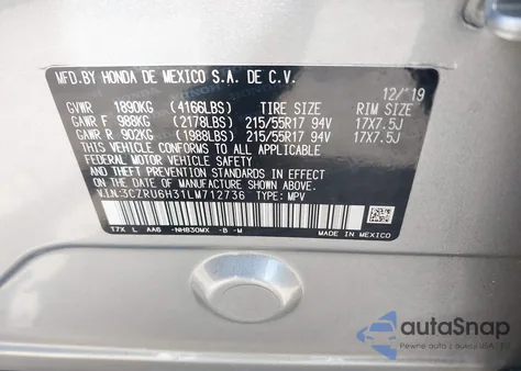 2020 Honda Hr-V Awd Lx from USA, damaged, VIN 3CZRU6H31LM712736